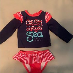 EUC Cat & Jack two-piece swim suit